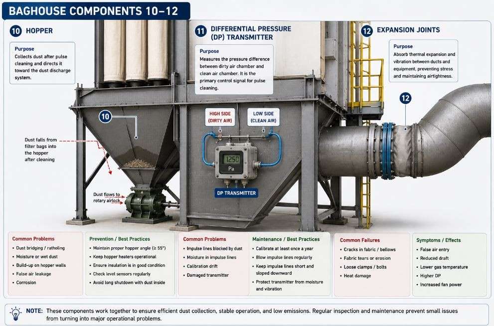 Baghouse Optimization in Cement Plants (Part 2) 7 Hopper, DP and expansion joint