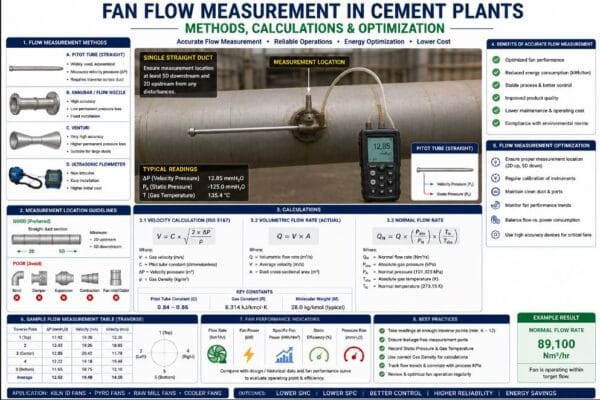 Fan Flow Measurement in Cement Plants: Methods, Calculations & Optimization