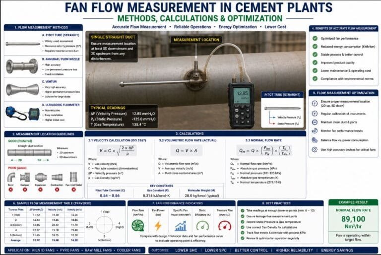 Fan Flow Measurement in Cement Plants: Methods, Calculations & Optimization