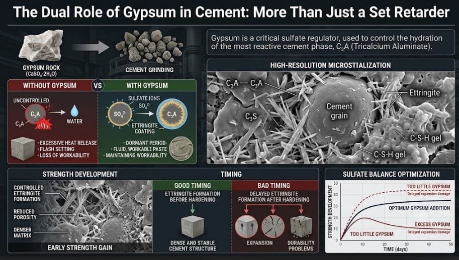 The Dual Role of Gypsum in Cement: More Than Just a Set Retarder
