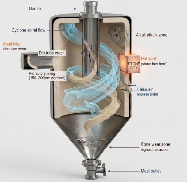 How Preheater Hot Spots and Stone Boxes Increase SHC & SPC in Cement Plants