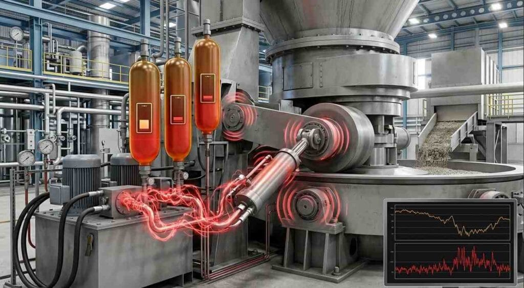 Common Causes of Vibration in Vertical Roller Mills (VRM) 13 Low Nitrogen (N₂) Accumulator Pressure
