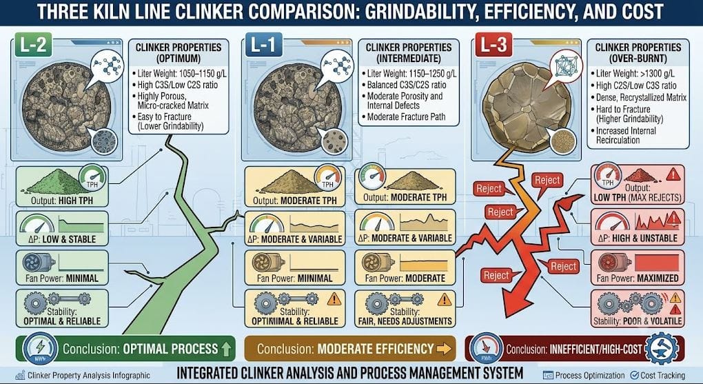 How Clinker Quality Affects Cement Mill Performance 7 As the clinker Liter Weight increased from L-2 to L-3, mill throughput gradually decreased, while the effort required to maintain stable mill operation increased.
