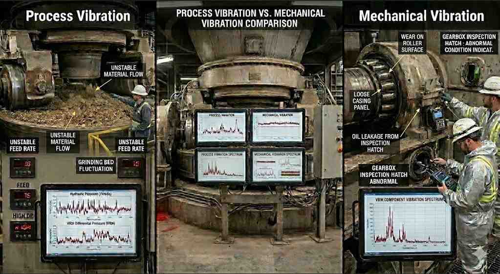 Common Causes of Vibration in Vertical Roller Mills (VRM) 3 Process Vibration vs. Mechanical Vibration