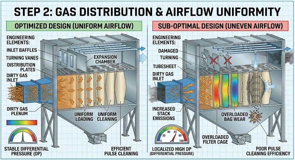 Baghouse Optimization in Cement Plants (Part-1) 5 Gas Distribution Inside the Baghouse