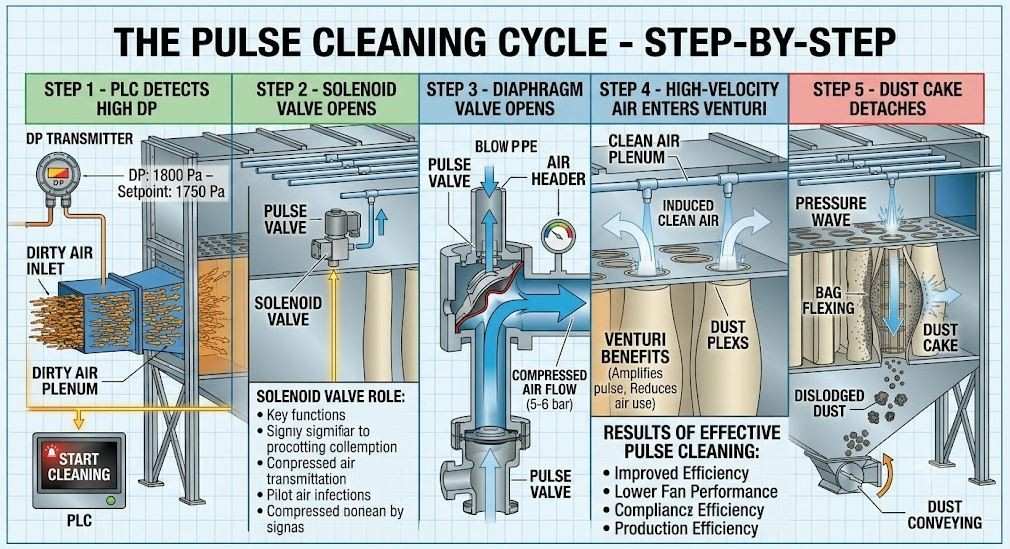 Baghouse Optimization in Cement Plants (Part-1) 8 The Pulse Cleaning Cycle
