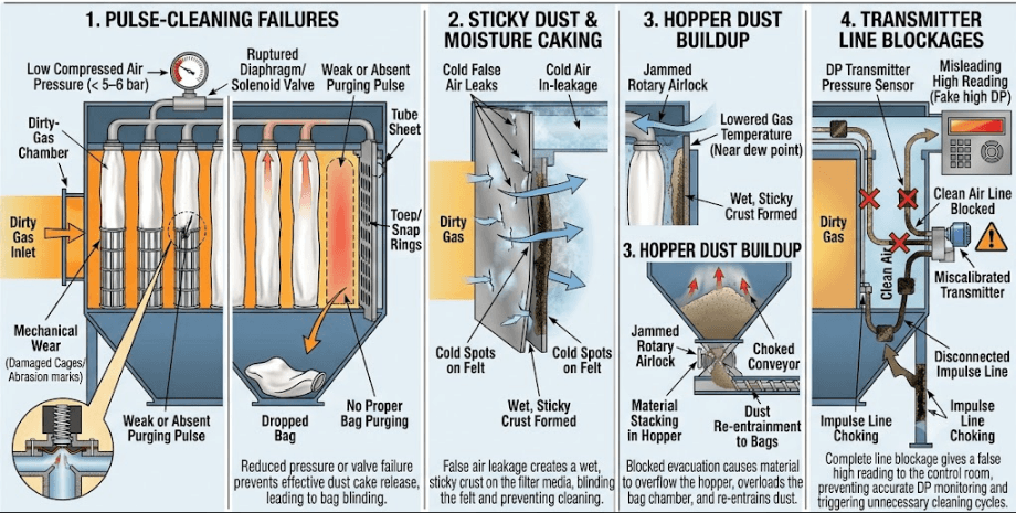 High Differential Pressure (DP) in Cement Plant Baghouses