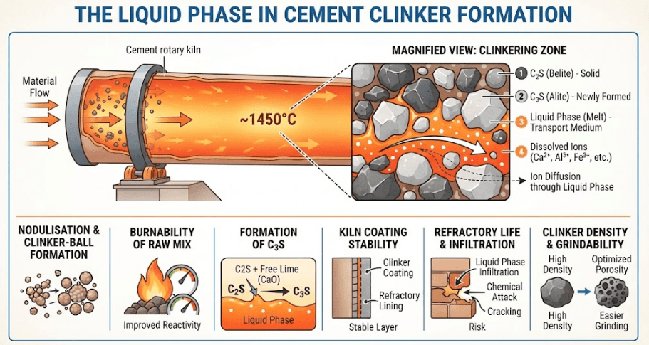 Liquid Phase in Cement Clinker