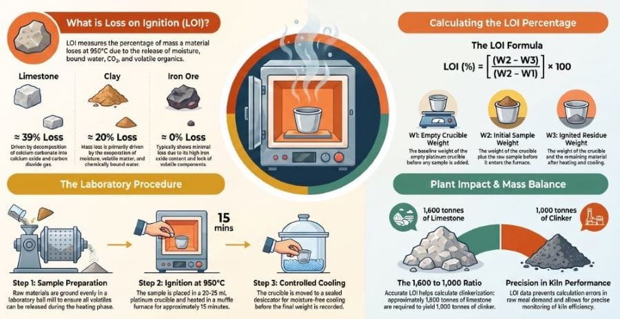 Loss on Ignition in Cement: Calculate Raw Mix Losses Accurately 3 LOI Test Method: Prepare and Weigh the Sample