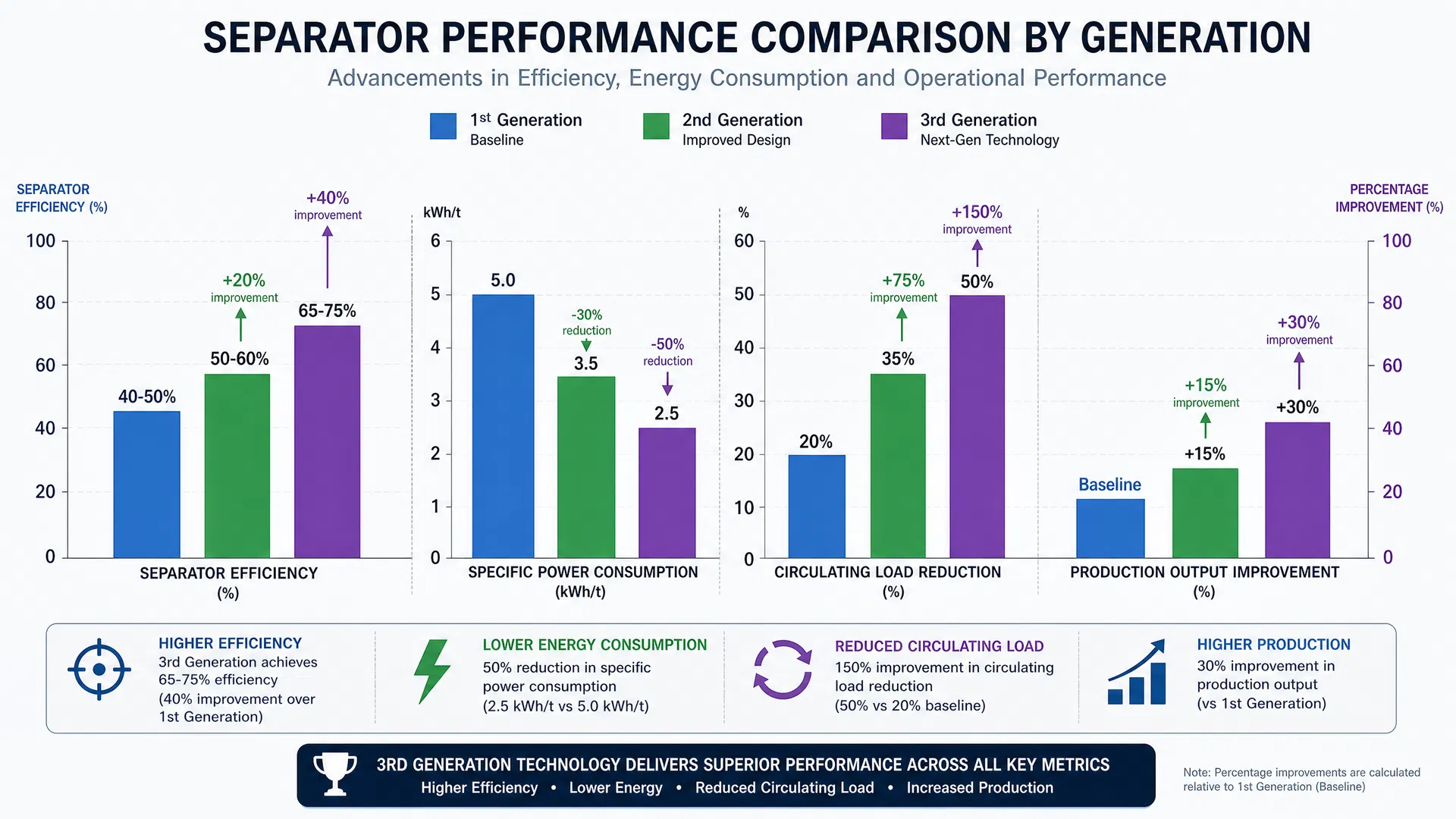Separator Performance Comparison Chart