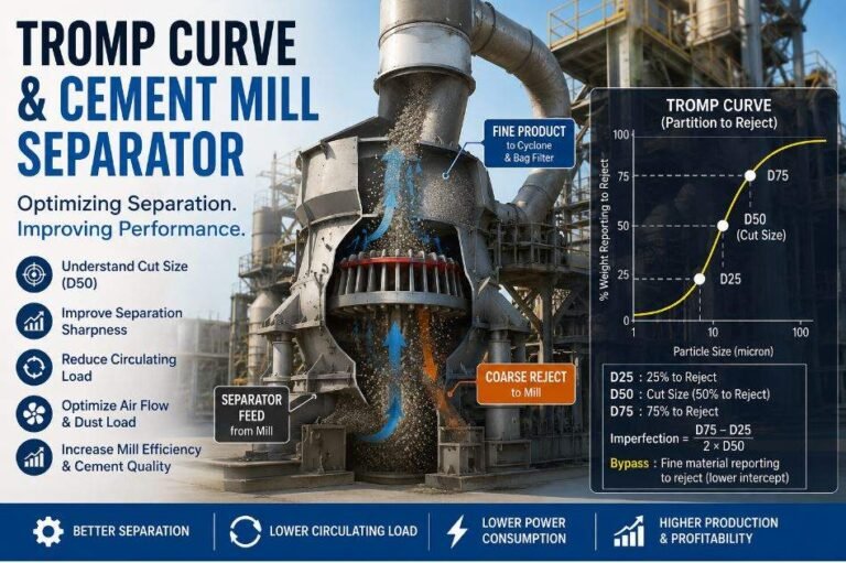 Tromp Curve and Separator Efficiency in Cement Mills